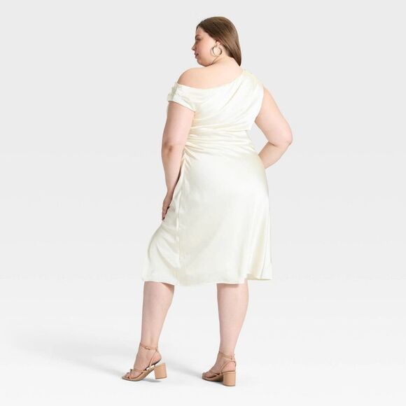 A New Day - Women's Satin Maxi Dress - A New Day Cream XXL Cream - Picture 2 of 3